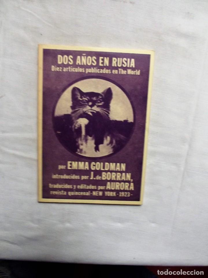 Libros: DOS A&Ntilde;OS EN RUSIA DIEZ ARTICULOS PUBLICADOS EN THE WORLD POR EMMA GOLDMAN