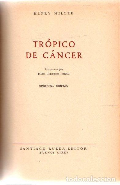 Libros: Tr&oacute;pico de c&aacute;ncer - Miller, Henry - Foto 1