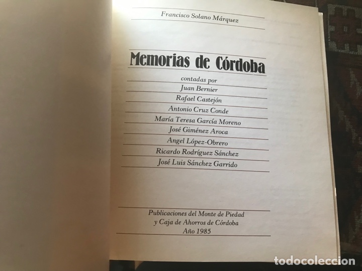Libros: Memorias de cordoba. Francisco Solano - Foto 4