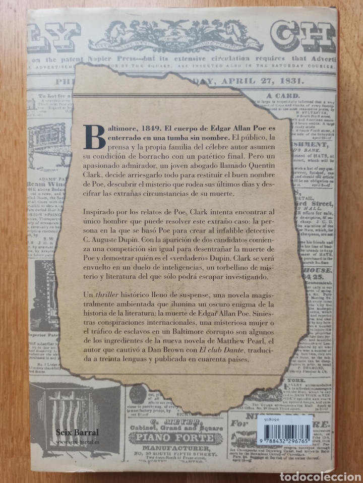 Libros: La sombra de Poe, Matthew Pearl - Foto 3