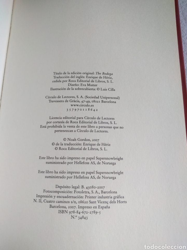 Libros: Noah Gordon la bodega c&iacute;rculo de lectores. - Foto 3