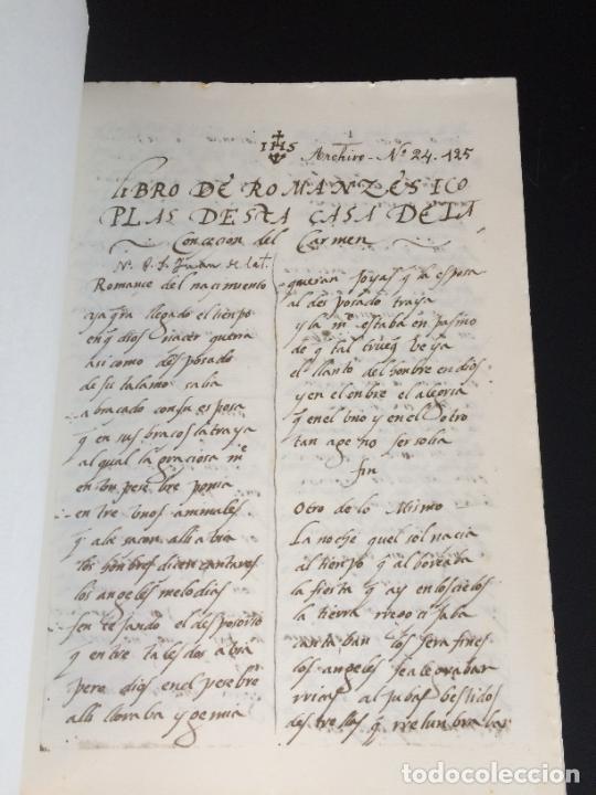Libros: LIBRO FACSIMIL ROMANCES I COPLAS CARMELO DE VALLADOLID. - Foto 2