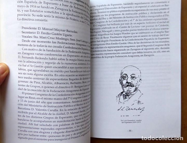 Libros: UN SIGLO DE ESPERANTO EN ARAG&Oacute;N - ANTONIO MARCO BOTELLA - Foto 9