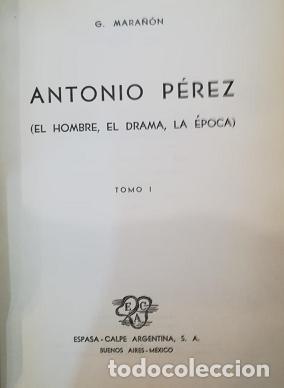 Libros: MARA&Ntilde;&Oacute;N, Gregorio - Antonio P&eacute;rez. 2 vol&uacute;menes. - Foto 1