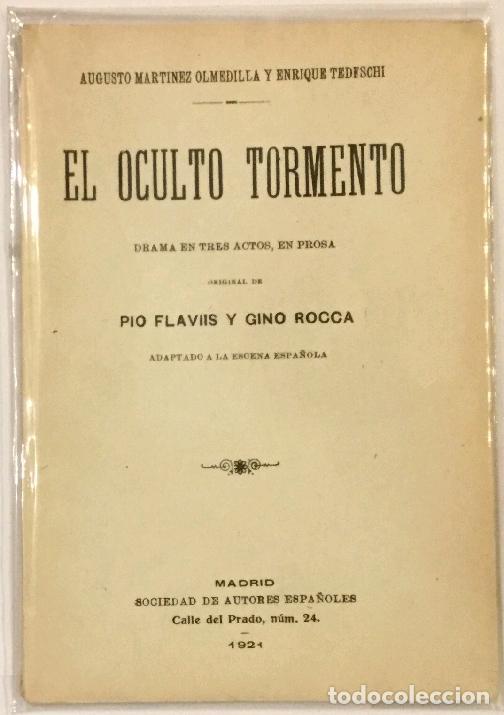 Libros: MARTINEZ OLMEDILLA, Augusto.- - El oculto tormento. - Foto 1