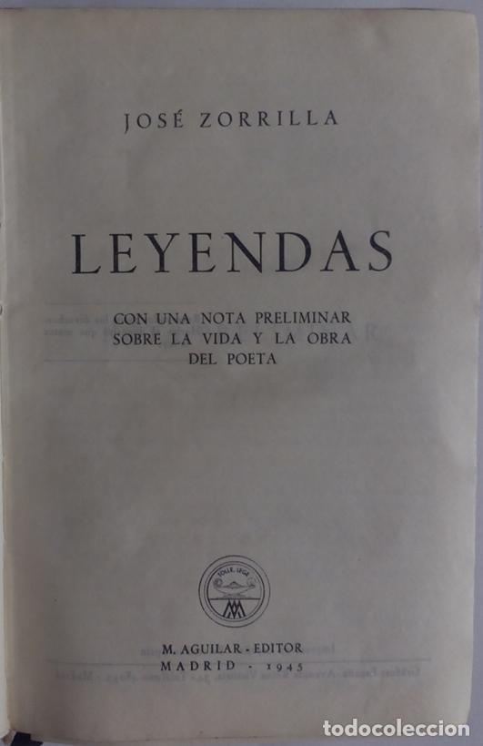 Libros: ZORRILLA, Jos&eacute; - Leyendas. - Foto 1