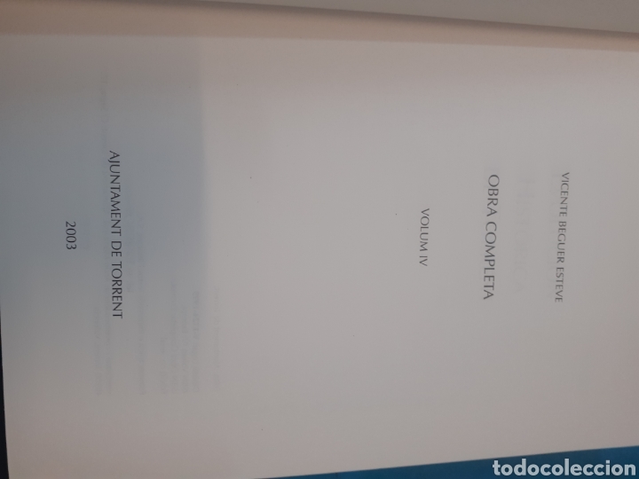 Libros: OBRA COMPLETA. Volum IV - BEGUER ESTEVE,Vicente. - Foto 2