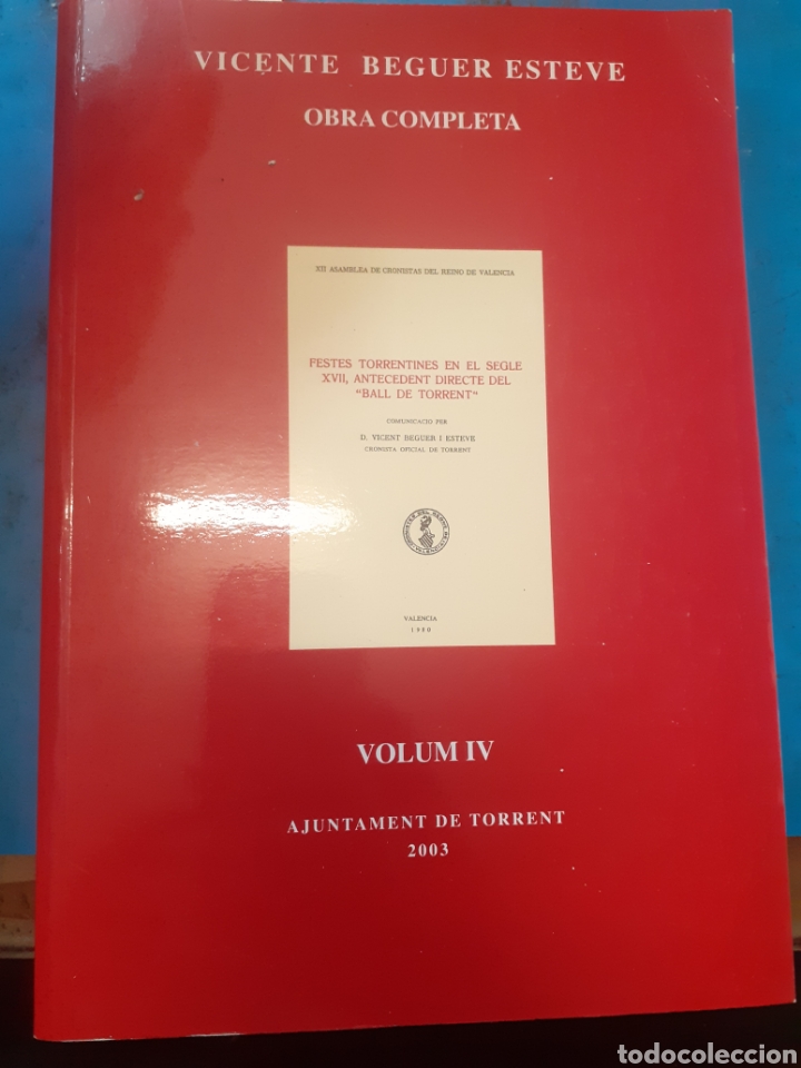 Libros: OBRA COMPLETA. Volum IV - BEGUER ESTEVE,Vicente. - Foto 1