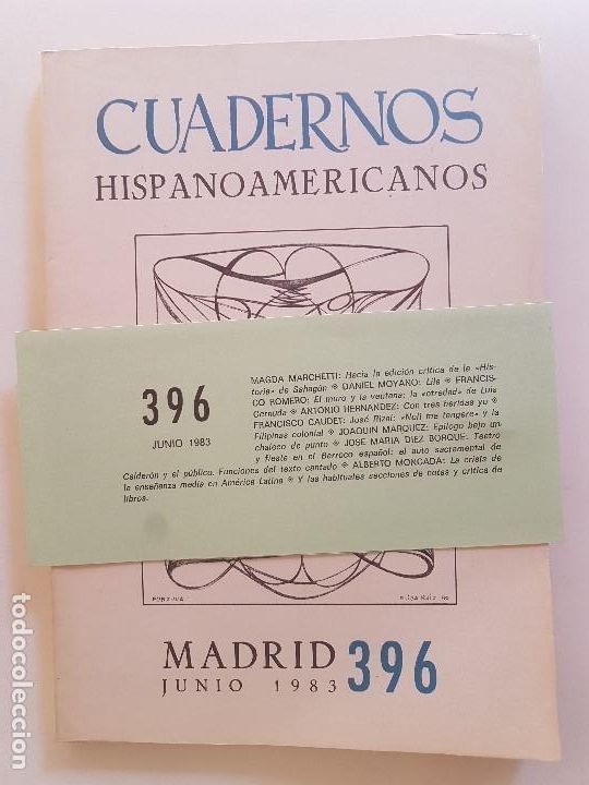 Libros: CUADERNOS HISPANOAMERICANOS - N&ordm; 396 - JUNIO 1983 - Foto 1