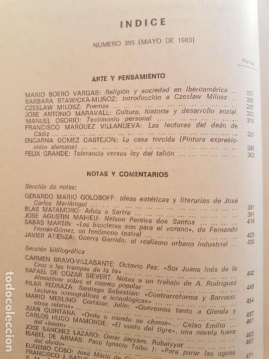 Libros: CUADERNOS HISPANOAMERICANOS - N&ordm; 395 - MAYO 1983 - Foto 2