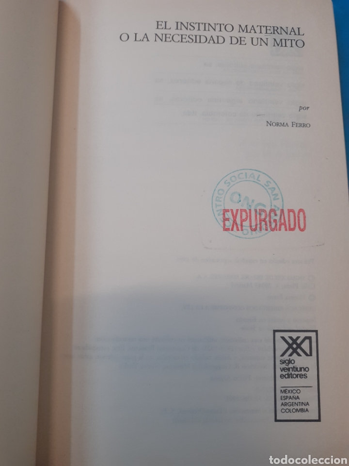 Libros: EL INSTINTO MATERNAL O LA NECESIDAD DE UN MITO - FERRO,Norma. - Foto 3