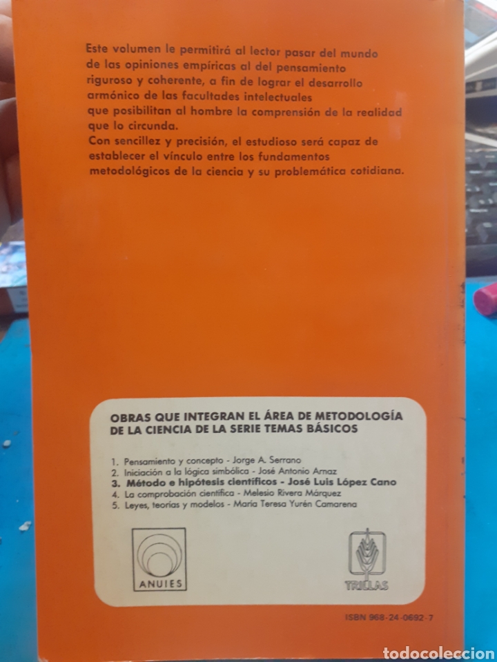Libros: METODO E HIPOTESIS CIENTIFICOS - LOPEZ CANO,Jos&eacute; Luis. - Foto 2