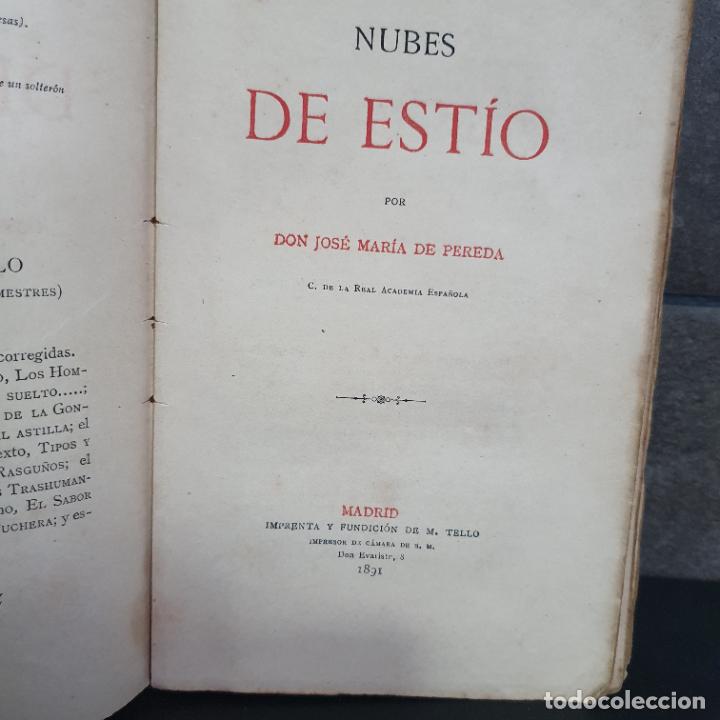 Libros: 1891.NUBES DE EST&Iacute;O , JOSE MARIA DE PEREDA, PRIMERA EDICION - Foto 2