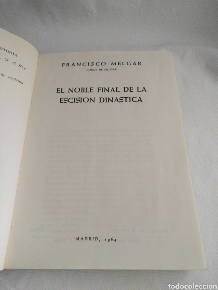 Libros: El noble final de la escisi&oacute;n din&aacute;stica Francisco Melgar conde de Melgar. - Foto 3