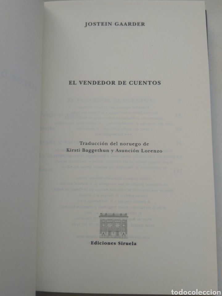 Libros: EL VENDEDOR DE CUENTOS/JOSTEIN GAARDER - Foto 2