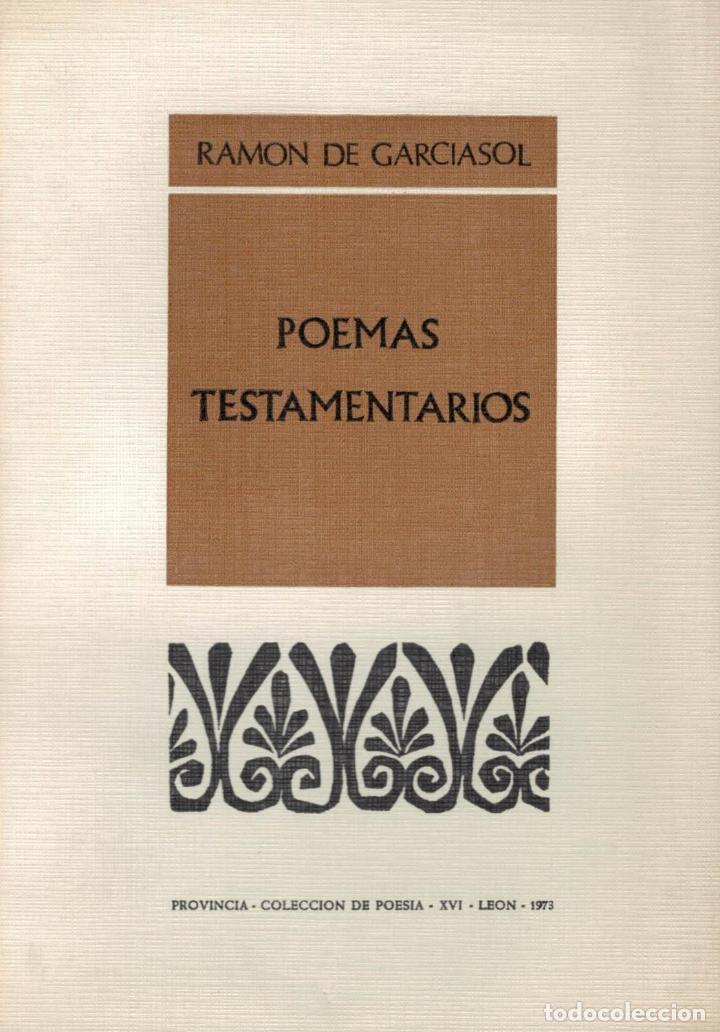 Libros: POEMAS TESTAMENTARIOS. - Garciasol. Ram&oacute;n de, - Foto 1