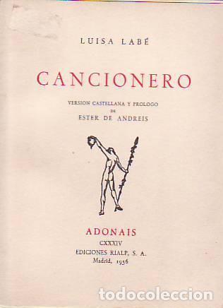 Libros: CANCIONERO. - Labe, Luisa - Foto 1