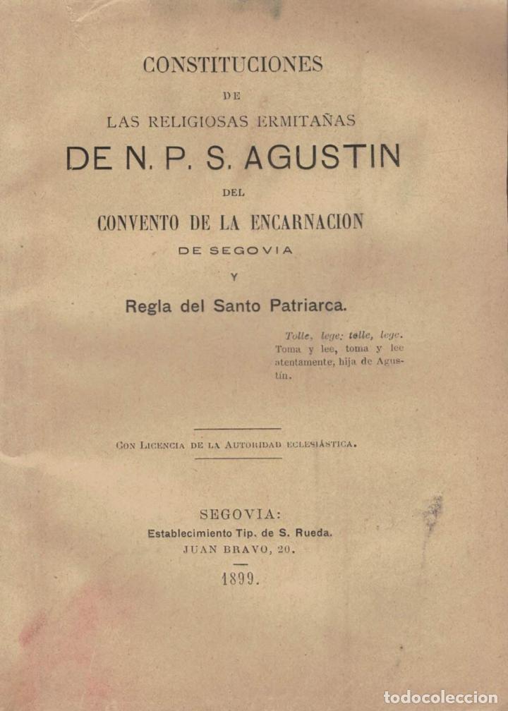 Libros: Constituciones De Las Religiosas Ermita&ntilde;as De N.P.S. San Agustin Del Convento De La Encarnacion De S