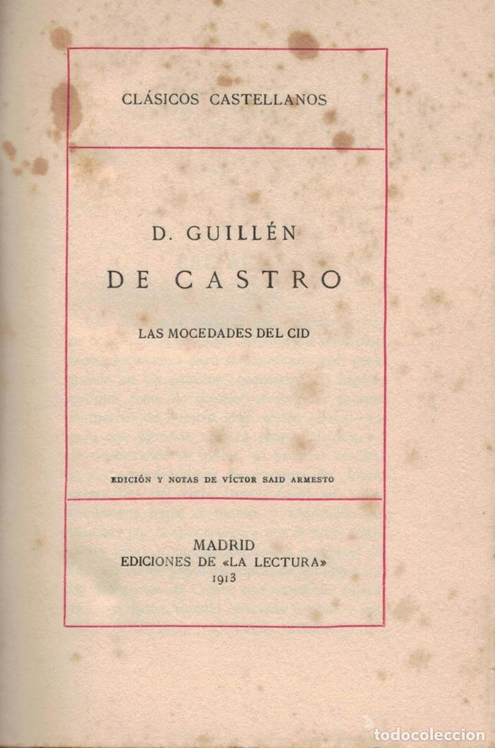 Libros: LAS MOCEDADES DEL CID - Castro.  Guill&eacute;n De - Foto 1
