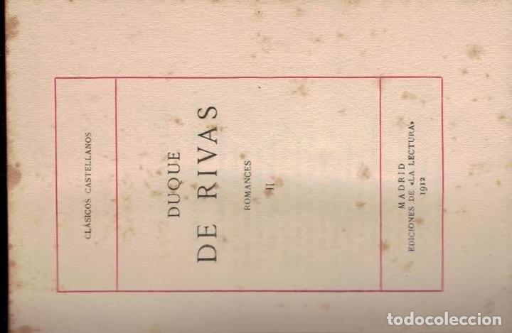 Libros: ROMANCES - Rivas.  Duque De - Foto 2