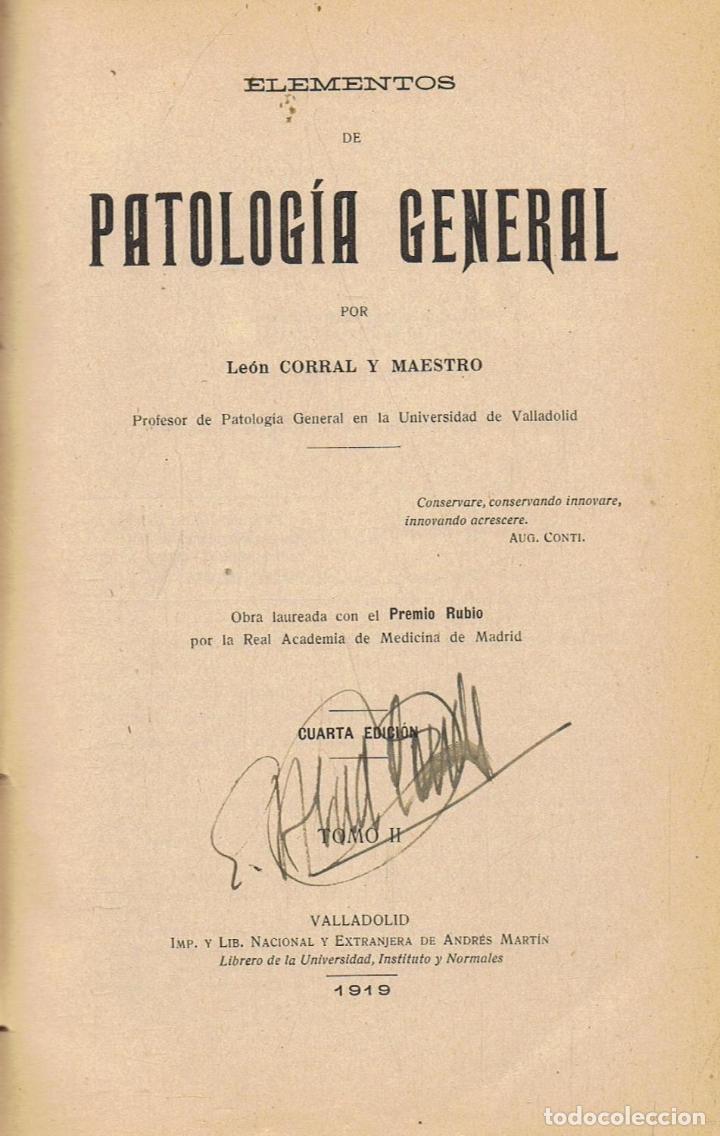 Libros: ELEMENTOS DE PATOLOG&Iacute;A GENERAL - Corral y Maestro.  Le&oacute;n - Foto 1