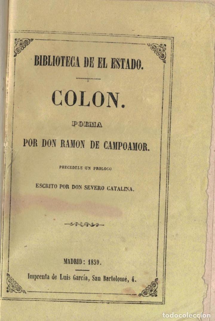 Libros: COLON. Poema - Campoamor. Ram&oacute;n De - Foto 1