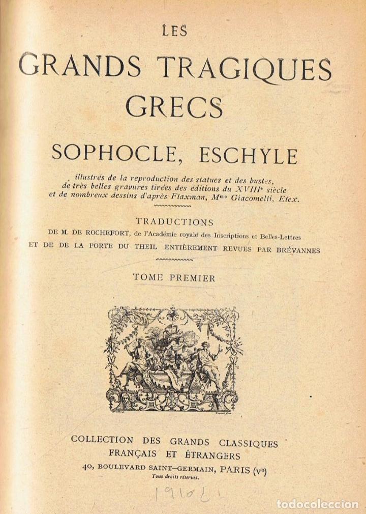 Libros: LES GRANDS TRAGIQUES GRECS. SOPHOCLE, ESCHYLE E EURIPIDE. - AA.VV - Foto 1