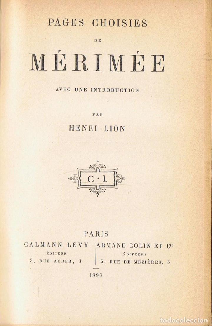 Libros: PAGES CHOISIES DE M&Eacute;RIM&Eacute;E - M&eacute;rim&eacute;e - Foto 1