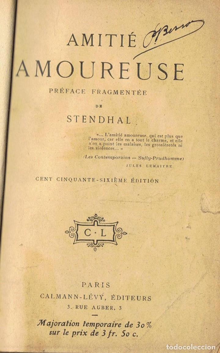 Libros: AMITI&Eacute; AMOUREUSE - Nouy.  Le Comte Du - Foto 1