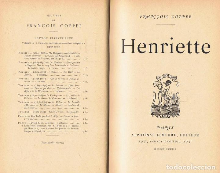 Libros: HENRIETTE - Copp&eacute;e.  Francois - Foto 1