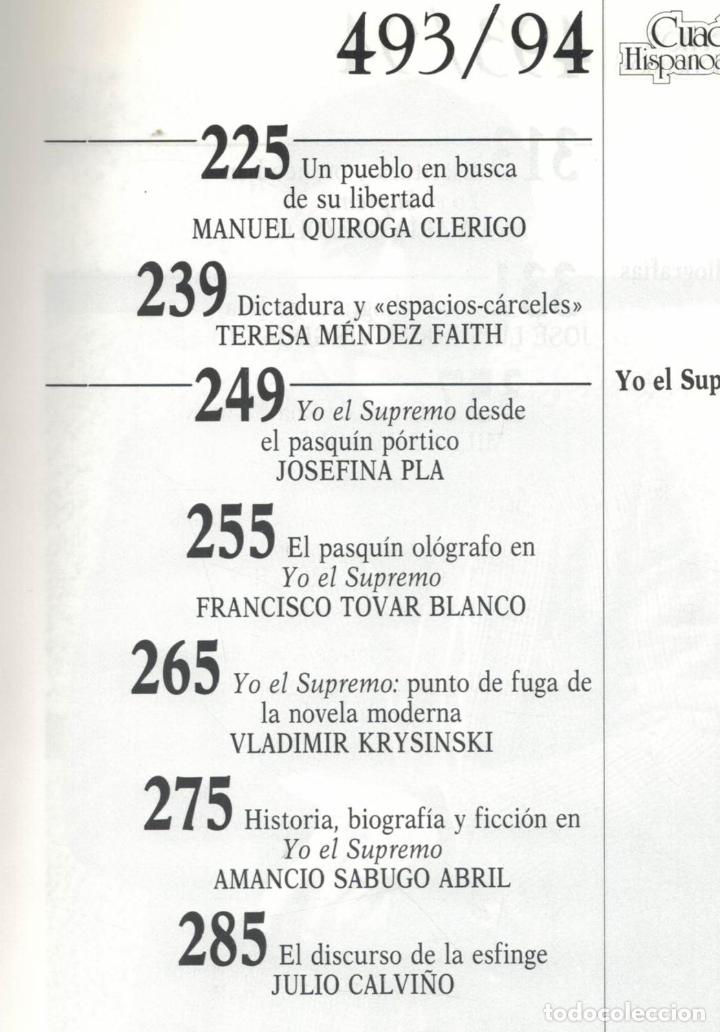 Libros: CUADERNOS HISPANOAMERICANOS N&ordm; 493/94. HOMENAJE A ROA BASTOS - AA.VV - Foto 2