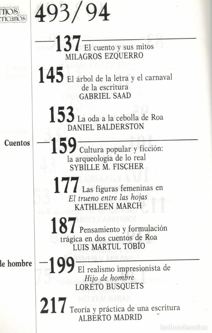 Libros: CUADERNOS HISPANOAMERICANOS N&ordm; 493/94. HOMENAJE A ROA BASTOS - AA.VV - Foto 3