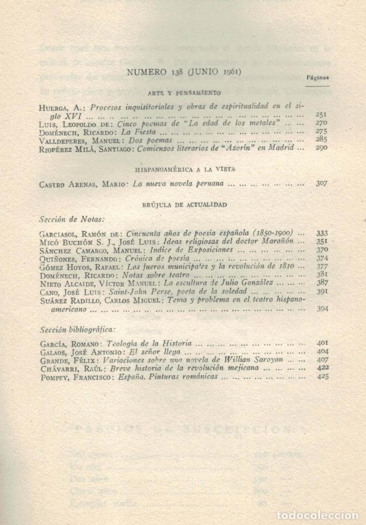 Libros: CUADERNOS HISPANOAMERICANOS N&ordm; 138. VARIOS AUTORES - AA.VV - Foto 1