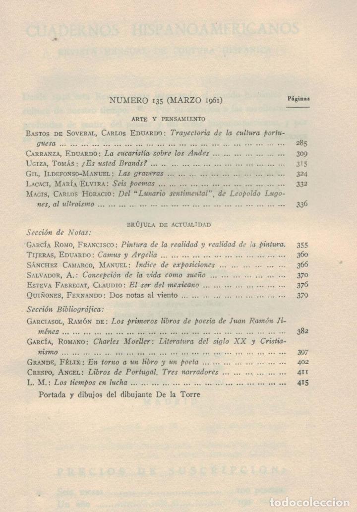 Libros: CUADERNOS HISPANOAMERICANOS N&ordm; 135. VARIOS AUTORES - AA.VV - Foto 1