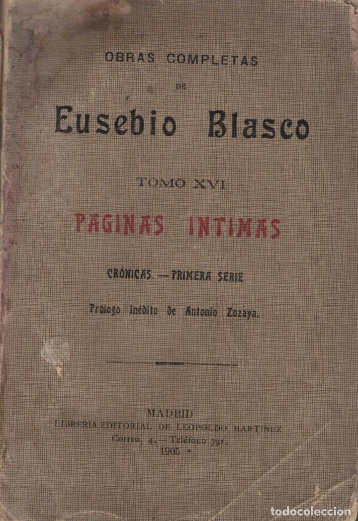 Libros: OBRAS COMPLETAS TOMO XVI. - Blasco, Eusebio. - Foto 1