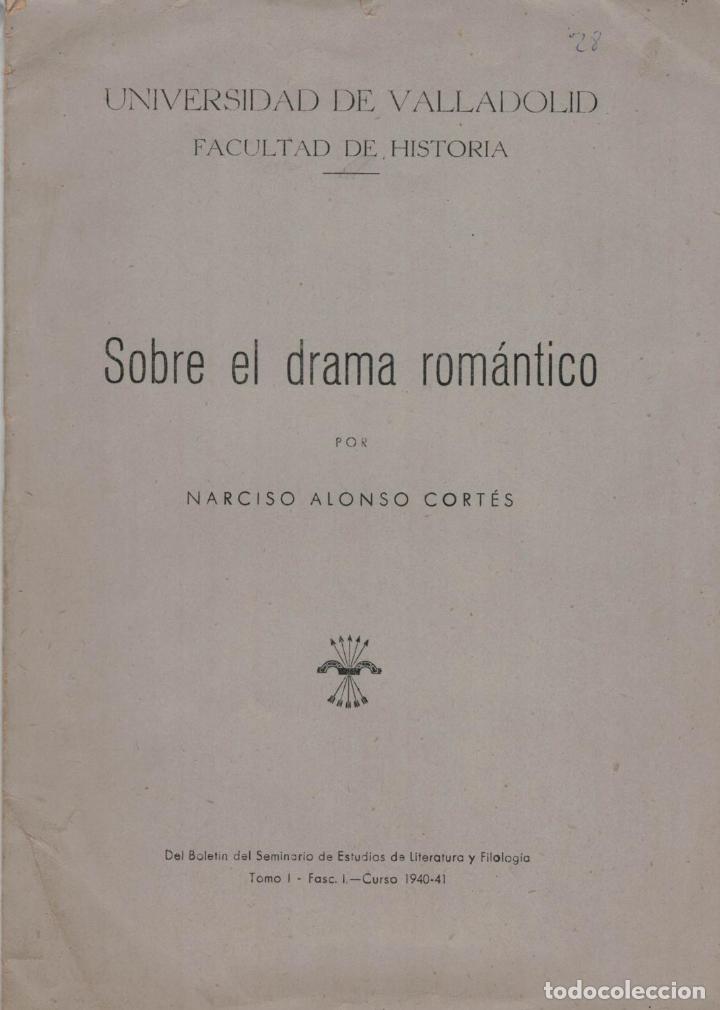 Libros: SOBRE EL DRAMA ROM&Aacute;NTICO - Alonso Cort&eacute;s, Narciso - Foto 1