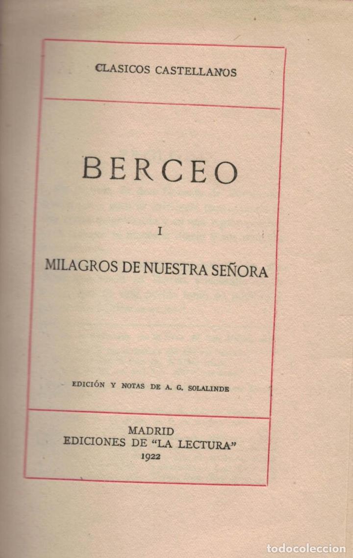 Libros: MILAGROS DE NUESTRA SE&Ntilde;ORA. I. - Berceo - Foto 1
