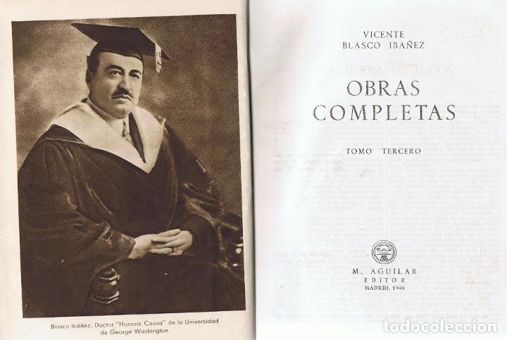 Libros: OBRAS COMPLETAS. 3 Tomos - Blasco Iba&ntilde;ez.  Vicente - Foto 2