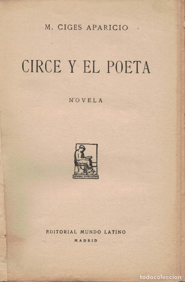 Libros: CIRCE Y EL POETA - Aparicio.  M. Ciges, - Foto 1