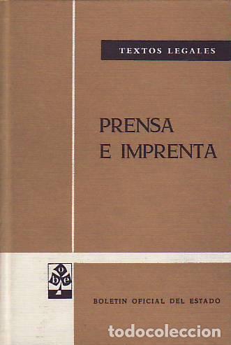 Libros: LEY DE PRENSA E IMPRENTA - Textos Legales - Foto 1
