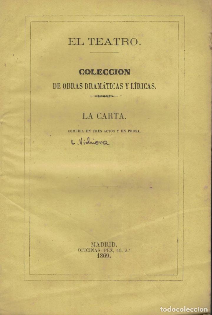 Libros: LA CARTA. Comedia - El Licenciado Vidriera - Foto 1