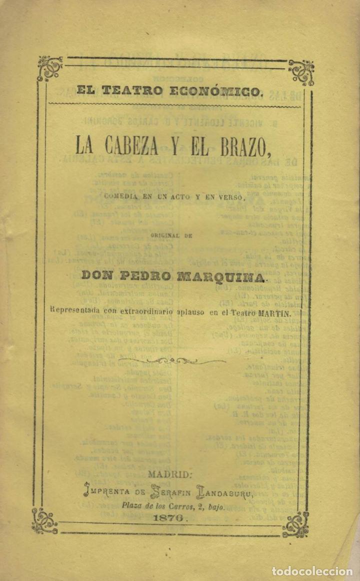 Libros: LA CABEZA Y EL BRAZO. Comedia - Marquina.  Pedro - Foto 1