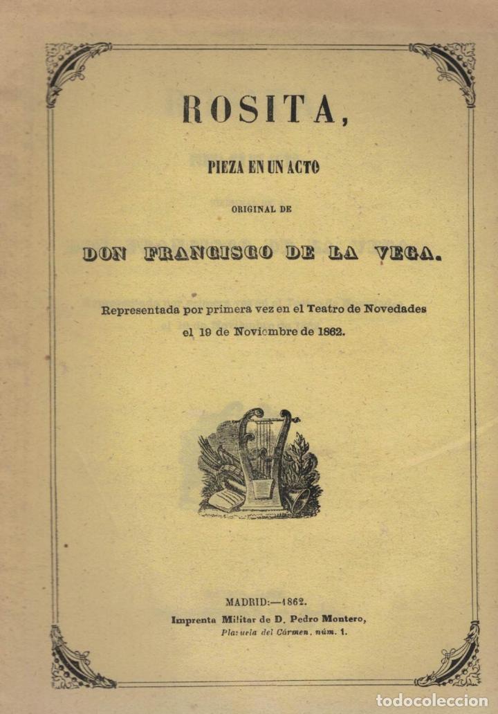 Libros: ROSITA. Pieza en un Acto - La Vega.  Francisco de, - Foto 1