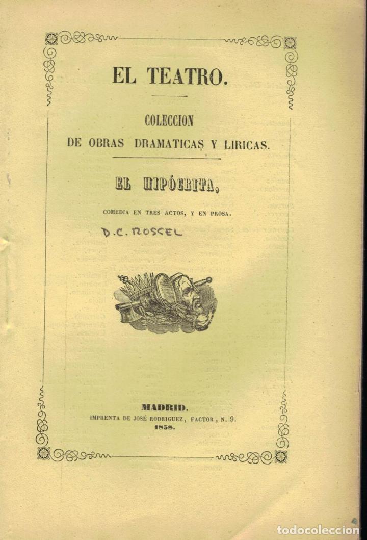 Libros: EL HIP&Oacute;CRITA. Comedia de Moli&eacute;re - Rosell.  Cayetano - Foto 1