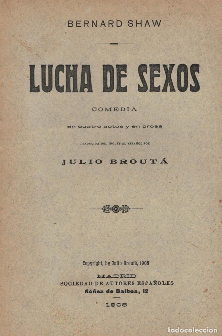 Libros: LUCHA DE SEXOS. Comedia - Shaw.  Bernard - Foto 1
