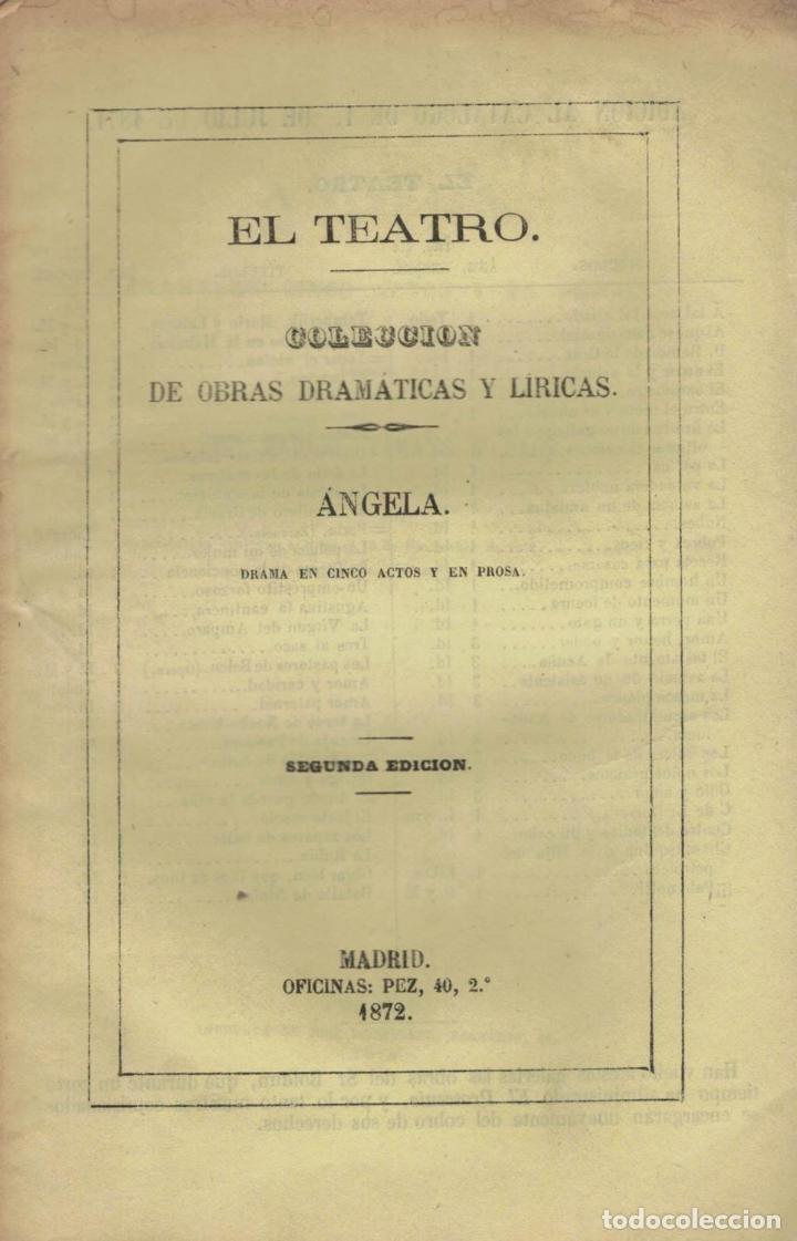 Libros: &Aacute;NGELA. Drama en cinco actos y en prosa. - Tamayo y Baus.  Manuel - Foto 1