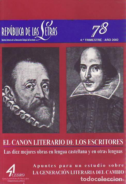 Libri di seconda mano: REP&Uacute;BLICA DE LAS LETRAS. N&ordm; 78. 4&ordm; trimestre. 2002 - Revista