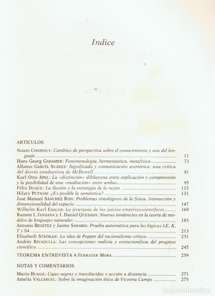 Libros: TEOREMA. Vol. XV / 1 - 2. 1985 - Revista. - Foto 2