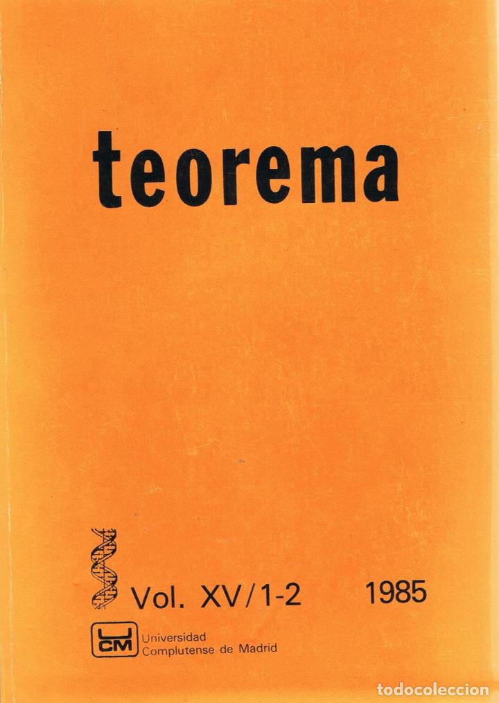 Libros: TEOREMA. Vol. XV / 1 - 2. 1985 - Revista. - Foto 1