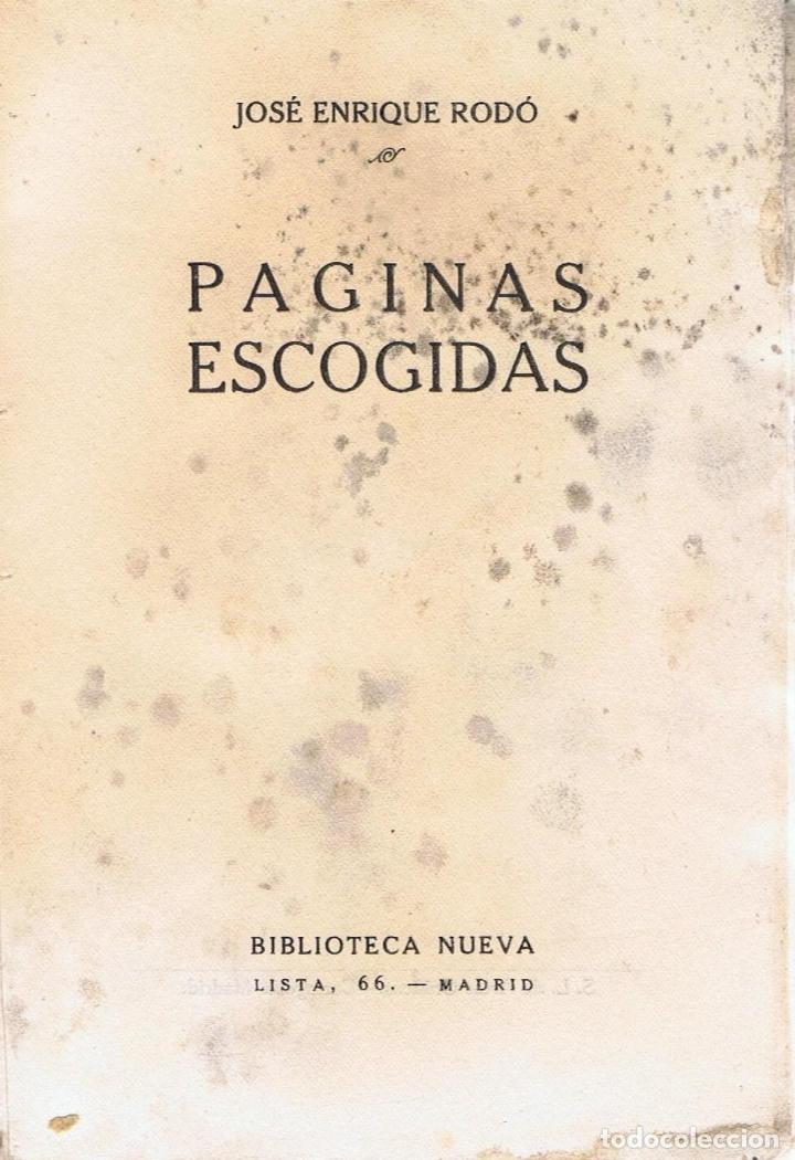 Libros: P&Aacute;GINAS ESCOGIDAS - Rod&oacute;.  Jos&eacute; Enrique - Foto 1